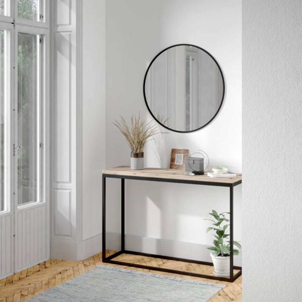 Bordered Minimalist Round Wall Mirror