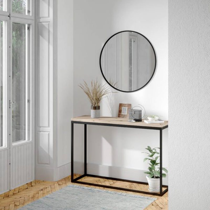 Bordered Minimalist Round Wall Mirror