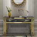 Black Faux Marble 2-Tier Narrow Console Table