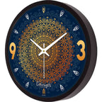  Blue Background Golden Mandala Designer Wall Clock