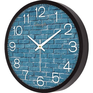 Blue Bricks Designer Wall Clock