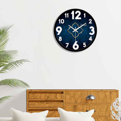 Blue luxurious Pattern Designer Wall Clock