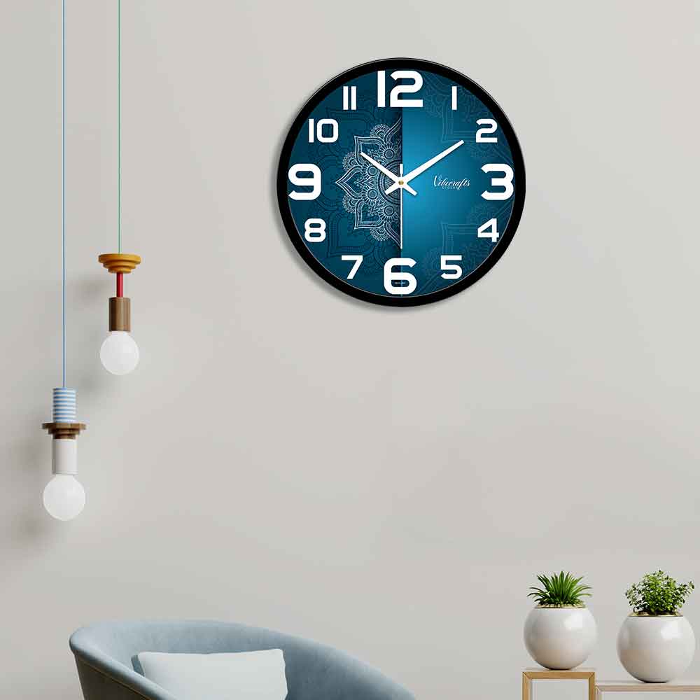 Blue Pattern Designer Wall Clock