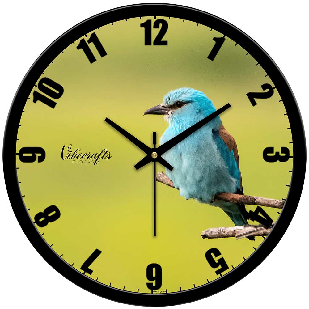 Blue Sparrow Big Wall Clock for Living Bedroom