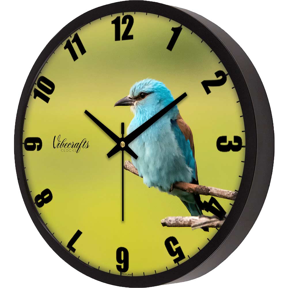 Blue Sparrow Big Wall Clock for Living Bedroom