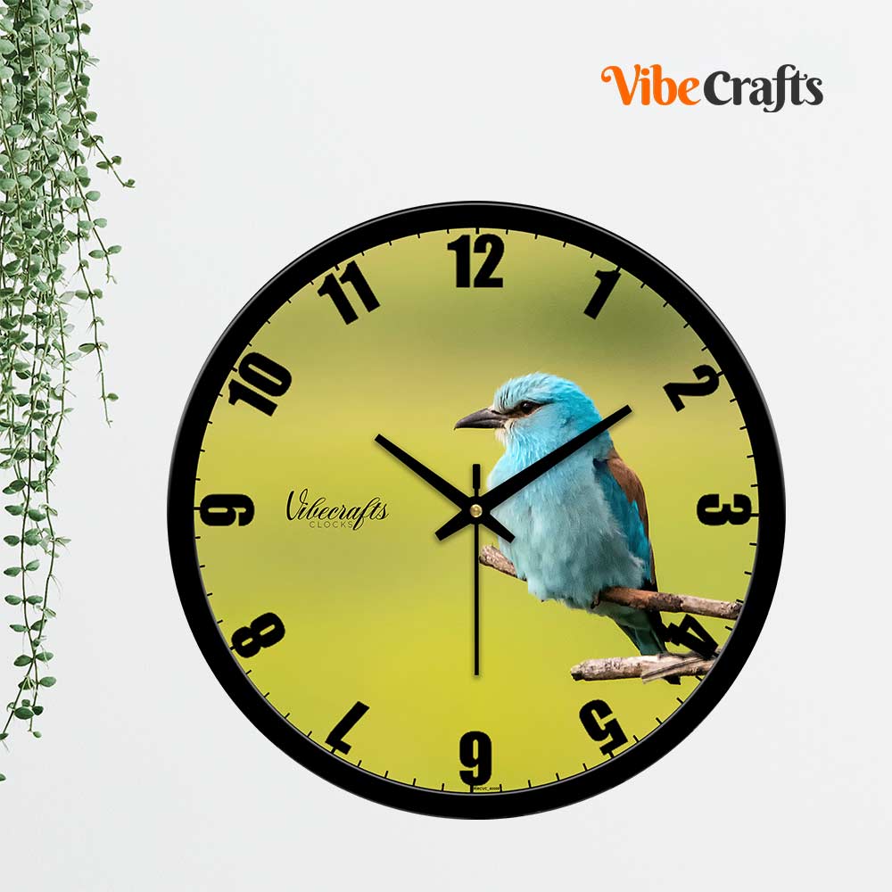 Blue Sparrow Big Wall Clock for Living Bedroom