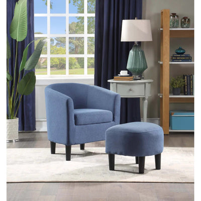 Rich Velvet Accent Chair with Ottoman