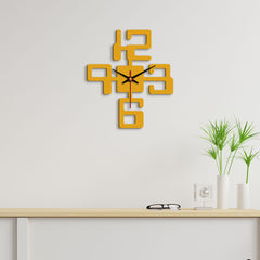 Bold Text Numbers Designer Wooden Wall Clock