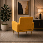 Bright Yellow Relaxing Tufted Velvet Sofa Lounge Chair