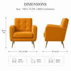 Bright Yellow Relaxing Tufted Velvet Sofa Lounge Chair
