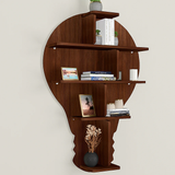 Bulb Shape Backlit Designer Wooden Wall Shelf / Book Shelf / Night Light, 