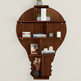 Bulb Shape Backlit Designer Wooden Wall Shelf 
