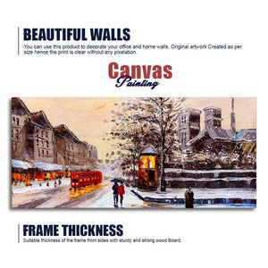 Canvas Wall Painting of Street view of London in Winters