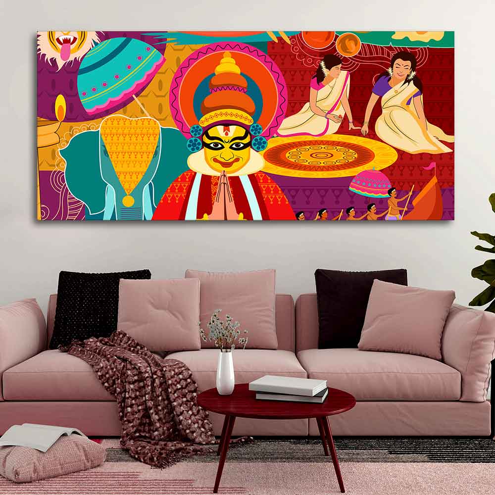 Canvas Wall Painting of Celebration Onam Festival