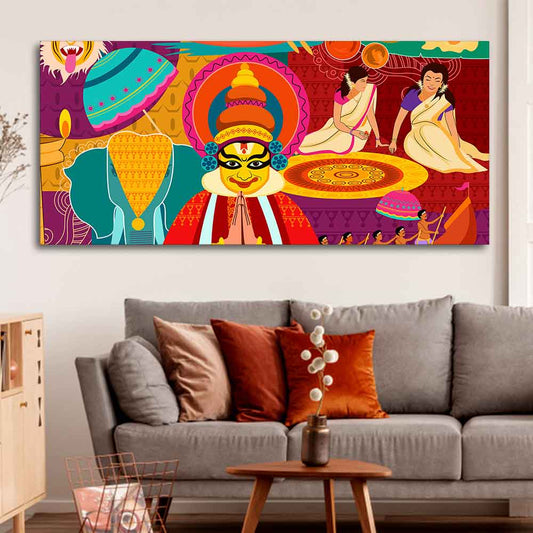 Canvas Wall Painting of Celebration Onam Festival