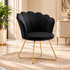 Charcoal Grey Rounded Back Comfy Velvet Accent Chair