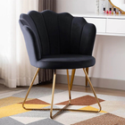 Charcoal Grey Rounded Back Comfy Velvet Accent Chair