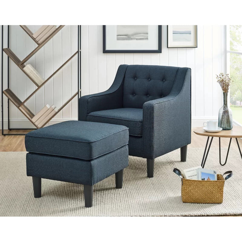 Comfy Lounge Accent Chair with Ottoman