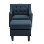 Tufted Finish Comfy Lounge Accent Chair with Ottoman