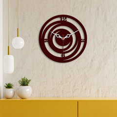 Circle Loops Shape Designer Wooden Wall Clock