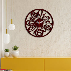 Circular Numbers Designer Wooden Wall Clock