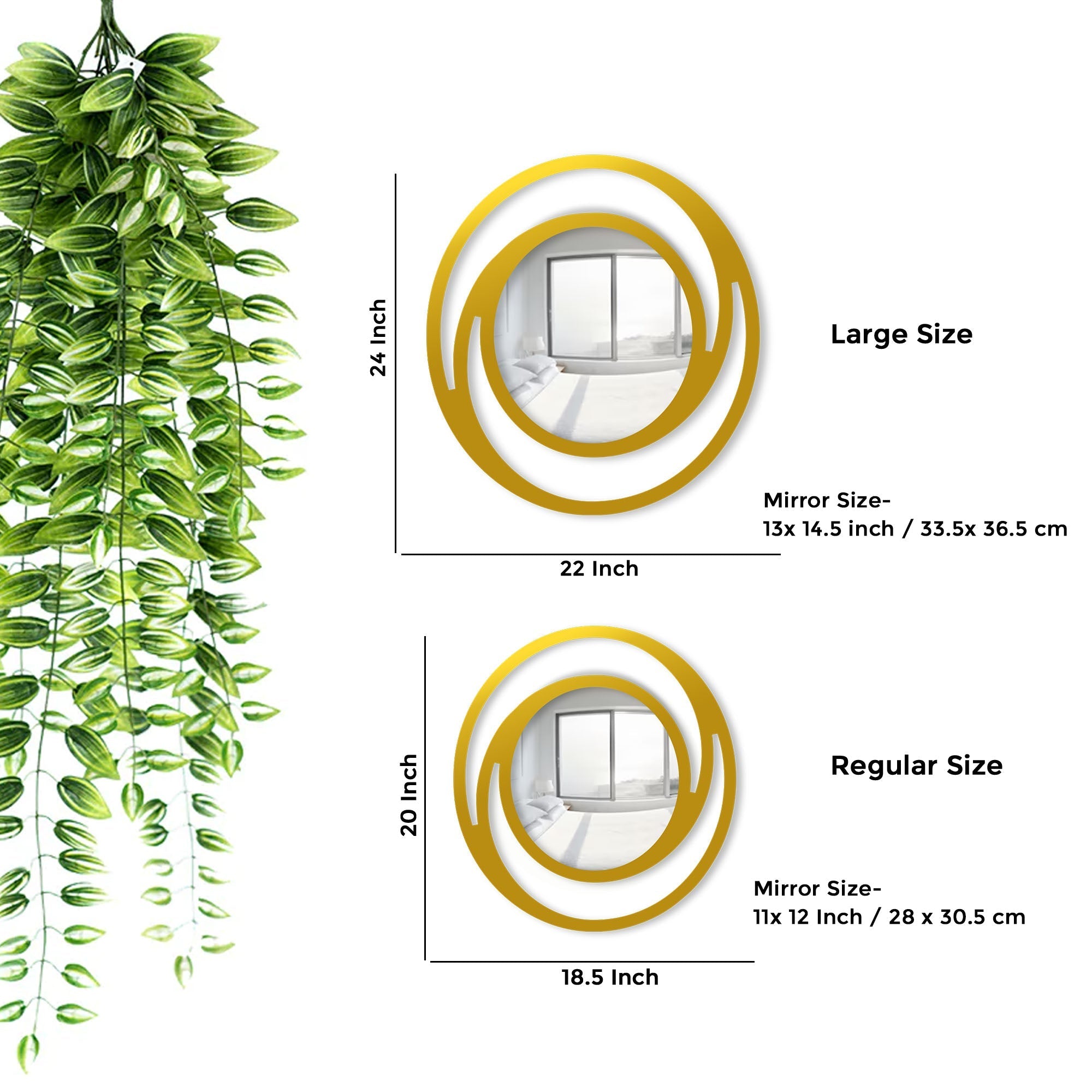 Circular Shaped Designer Wooden Wall Mirror