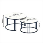 Classic Black Round Coffee Table Set of 2