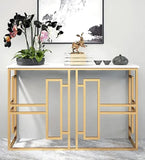 Classic Console Table with White Marble