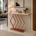 Classic Design Copper Console Table in Geometric Pattern