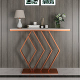 Classic Design Copper Console Table in Geometric Pattern