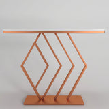  Copper Console Table in Geometric Pattern