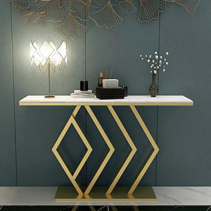 Classic Design Golden Console Table in Home Decor Geometric Pattern