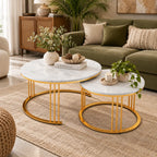 Classic Designer Tethered Iron Stand Coffee Table Set of 2