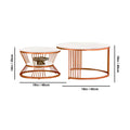  Complementing Copper Coffee Table Set of 2