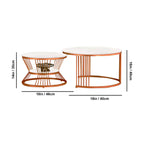  Complementing Copper Coffee Table Set of 2