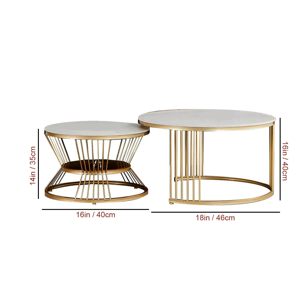 home decor Style Golden Coffee Table Set of 2