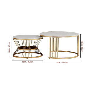 home decor Style Golden Coffee Table Set of 2