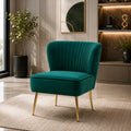 Classic Style Curved Back Teal Velvet Lounge Chair