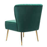 Classic Style Teal Velvet Lounge Chair