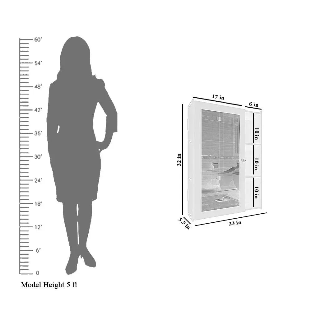 Bathroom Mirror Cabinet with 5 Spacious Shelves