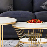 Golden Coffee Table Set of 2 Home Decor items		