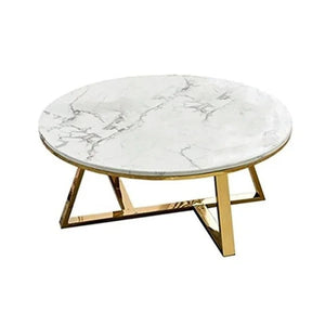 Marble Round Coffee Table Set of 2