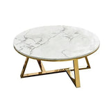 Marble Round Coffee Table Set of 2
