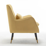 Classic Yellow Velvet Sofa Lounge Chair