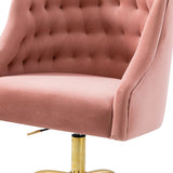 Pink PU Foam Accent Chair with Golden Base