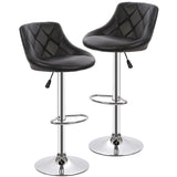 Comfy Back Rest Coral Black Leatherette Bar Stool / Long Chair