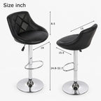 Comfy Back Rest Coral Black Leatherette Bar Stool / Long Chair