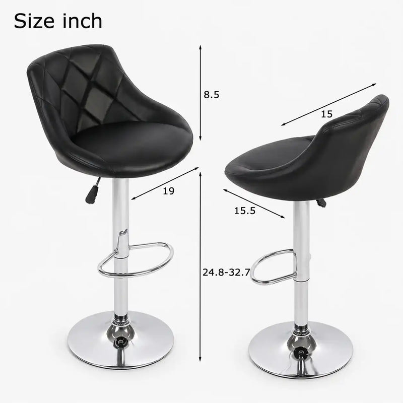 Comfy Back Rest Coral Black Leatherette Bar Stool / Long Chair