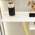 Contemporary 2 Tier White Marble Golden Console Table