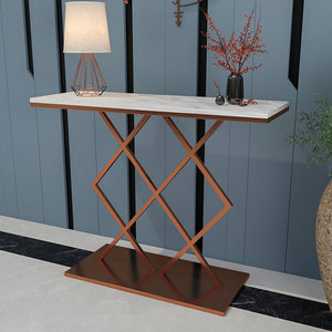 Console Table In Geometric Criss Cross Pattern